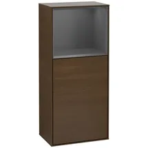 Villeroy & Boch Villeroy und Boch Finion Seitenschrank G510GKGN 41,8x93,6cm, rechts, Emotion, Regal oben Anthracite matt, Walnut veneer