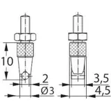 Käfer Messeins.D.2mm horiz.Zyl.M2,5 STA z.Messuhren KÄFER