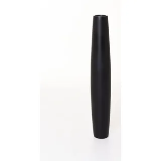 Vivanno Bodenvase Fiberglas ISONDRA Säule, Schwarz Matt - 13x80 cm - Schwarz