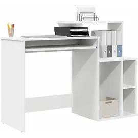 vidaXL Schreibtisch mit Regal Weiß 120,5 x 44 x 88,5 cm Holzwerkstoff