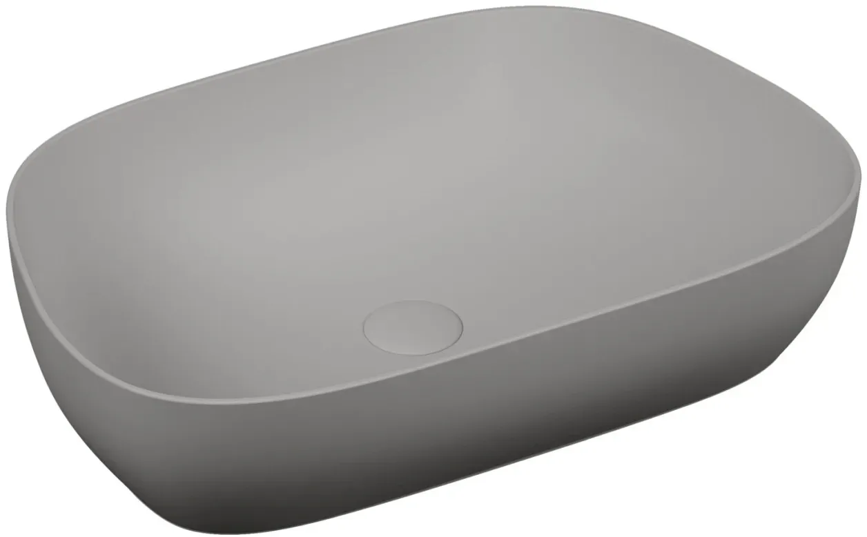 VitrA Outline Aufsatzschale TV 62 x 41 cm CERAFINE Sanitärkeramik Steingrau Matt,5993B476-0016 5993B476-0016