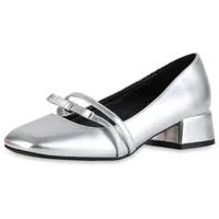 VAN HILL Damen Riemchenballerinas in Silber
