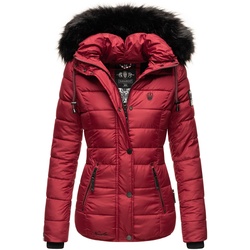 NAVAHOO Damen Modische Winterjacke Steppjacke mit Kunstpelz Kapuze Zuckerbiene