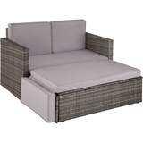 Tectake Korfu Rattan Lounge Variante 2 grau