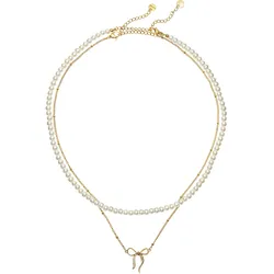 Schmuckset LASCANA, Damen, gold (goldfarben), Edelstahl, glänzend, elegant, Schmuck-Sets, 2-teiliges Halsketten Set