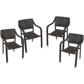 Garden Pleasure Stapelstuhl CHARLESTON 57 x 66 x 82 cm braun 4 St.
