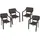 Garden Pleasure Stapelstuhl CHARLESTON 57 x 66 x 82 cm braun 4 St.
