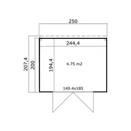 Weka Batu 1,5 2,50 x 2,07 m Hellgrau
