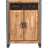 SIT Möbel Highboard 75 x 110 x 35 cm Antikschwarz / Akazie