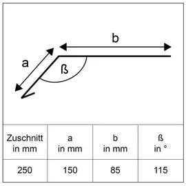 Sarei Rinneneinhang ohne Wasserfalz 2000 x 250 mm natur