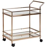 KADIMA DESIGN Design Servierwagen Dunkles 2 Ebenen mit Bremsen, Beistelltisch | Gr.: onesize