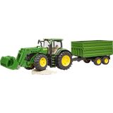 Bruder John Deere 7R 350 mit Frontlader und Tandemachstransportanhänger (03155)