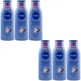 NIVEA Verwöhnende Soft Milk (400 ml), Body Lotion trockene Haut mit Tiefenpflege Serum, Feuchtigkeitspflege mit Shea Butter