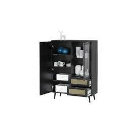 EFFEZETA Highboard 103 x 139 x 40 cm Schwarz