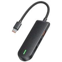 Mcdodo HU-1430 5 in 1 USB-C HUB, 3-Port USB-Hub (1x 3.0, 2x 2.0) + SD Cardreader, schwarz