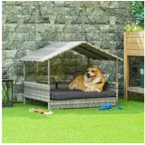 PawHut Hundehütte PE Rattan Stahl