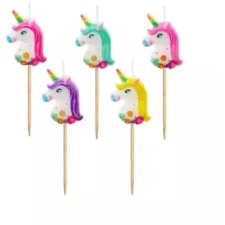 Einhorn-Themen-Kerzenpaket - 5 Stück