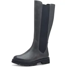 Marco Tozzi Damen Hohe Stiefel ohne Absatz Vegan Flach, Grau (Dk.Grey Comb), 38 EU