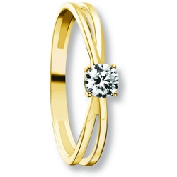 ONE ELEMENT Goldring Zirkonia Ring aus 333 Gelbgold, Damen Gold Schmuck goldfarben 48
