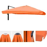 Mendler Ersatz-Bezug für Luxus-Ampelschirm HWC-A96 mit Flap, Sonnenschirmbezug, 3x3m (Ø4,24m) Polyester 3kg - terracotta