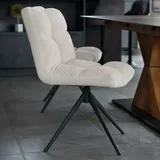 Home Deluxe Esszimmerstuhl drehbar 2er Set NODA – Cord Creme