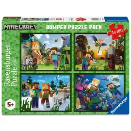 Ravensburger Kinderpuzzle 4x100 Teile - Minecraft - Biome erforschen