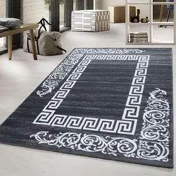 Teppich AYYILDIZ TEPPICHE "Miami 6620" Gr. 2, grau, B:80cm H:12mm L:150cm, Kunstfaser, Teppiche, Kurzflor, orientalisches ausdrucksstarkes Design