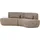 Woood Sofa Batavier 4-Sitzer gewebter Melange-Stoff, modern halbrund, hellbraun, großzügig gepolstert