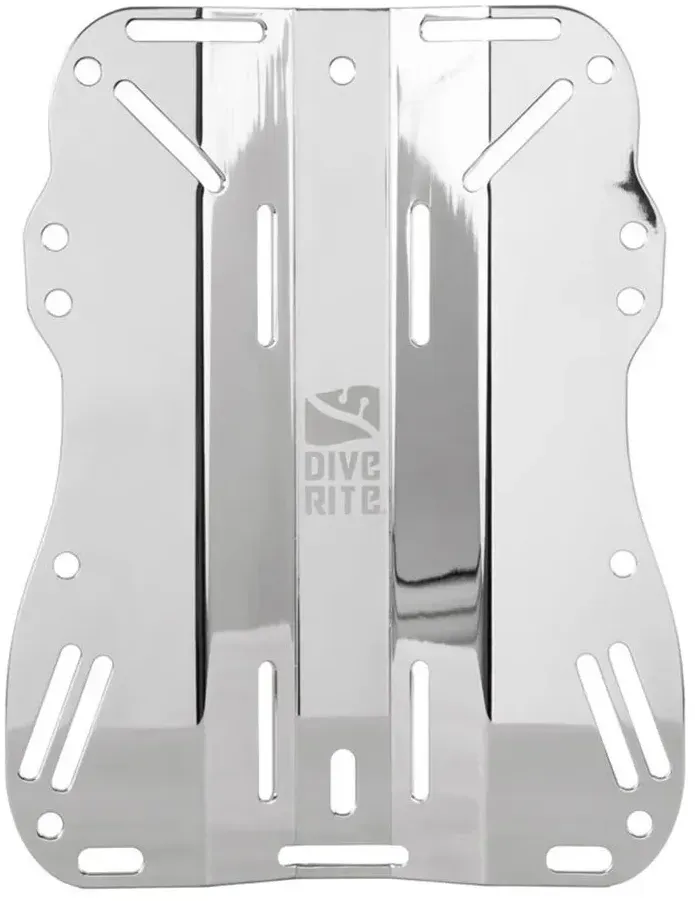 Dive Rite Edelstahl Kurze Rückenplatte - Silver - One Size