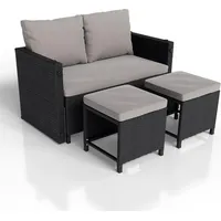 Juskys 2in1 Polyrattan Gartenmöbel Jamaika
