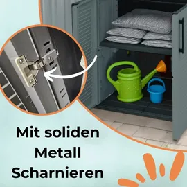 GarPet Gartenschrank Wetterfest Outdoor Schrank Kunststoff Mehrzweckschrank Aufbewahrungsschrank Allzweckschrank Balkonschrank Haushaltsschrank Werkstatt