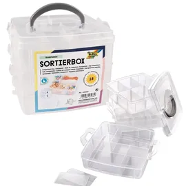 Folia Sortierbox 18 Fächer transparent 15 x 12,5 x 15 cm