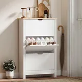 Homcom Schuhschrank 72 x 112 x 26 cm mit 3 Schubladen weiß / weiß