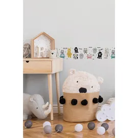 A.S. Création Monster Party Bordüre 16 cm 5 m Grau/Schwarz/Weiß 403754