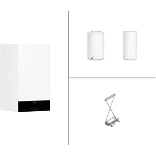 Viessmann Paket Vitodens 100-W B1HG Gas-Brennwertheizgerät 11kW, Umlauf, Vitocell 100-W CUGB Speicher-Wassererw. 120l, Zubehör Z030523