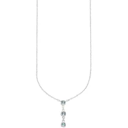 Kette mit Anhänger »Schmuck Geschenk Silberkette mit Anhänger«, mit Zirkonia (synth.), 92035565-0 silberfarben-hellblau