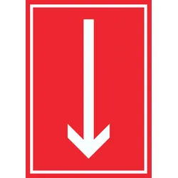 Richtungspfeil runter Schild hochkant weiss rot Pfeil A1 (594x841mm)