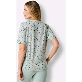 wäschepur Schlafanzug-Shirt Kurzarmshirt Grün 36/38