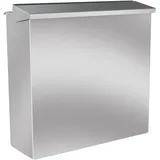 KNOBLOCH Zaunbriefkasten – Edelstahl gebürstet, Einwurf Oben & Entnahme hinten, Sichtfenster, 17 L Volumen, DIN-konform, inkl. 2 Schlüssel, für Zaunmontage