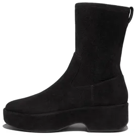 FitFlop Damen F-luma Stretch Suede Demi-wedge Mid-calf Boots Stiefelette, Schwarz, 40 EU