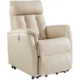 Cantus Fernsehsessel, Beige, Metall, Kunststoff, Textil, Leder, Kombination Echtleder/Lederlook, Büffelleder, 82x107x94 cm, Aufstehhilfe, Wohnzimmer, Sessel, Fernsehsessel