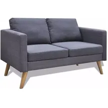 vidaXL Sofa 2-Sitzer Stoff Dunkelgrau