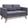 vidaXL Sofa 2-Sitzer Stoff Dunkelgrau