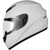 Favoto Motorradhelm Integralhelme für Erwachsene Vollvisierhelm Mopedhelm für Herren Damen Atmungsaktiv ECE Zertifiziert XL (61cm) Weiß