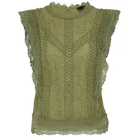 S.Oliver Regular Fit Bluse aus Spitze, Khaki, 40