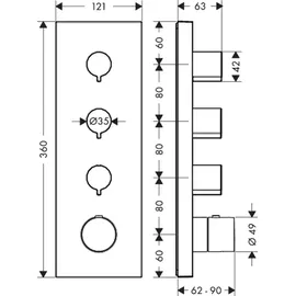 Hansgrohe AXOR Starck ShowerCollection Thermostatmodul Unterputz 36 x 12, chrom