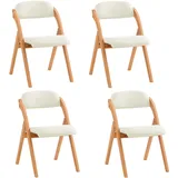 SoBuy Klappstuhl Holz gepolstert weiß 4er Set