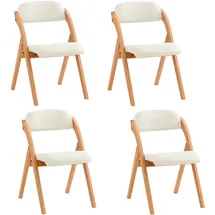 SoBuy Klappstuhl Holz gepolstert weiß 4er Set