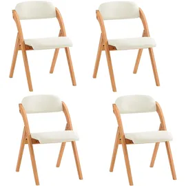 SoBuy Klappstuhl Holz gepolstert weiß 4er Set