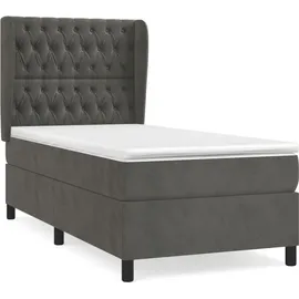 vidaXL Boxspringbett 100 x 200 cm Dunkelgrau
